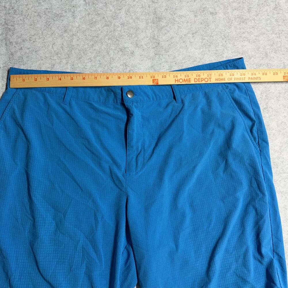 Adidas Golf Shorts Blue Grid Pattern Performance Stretch - Picture 3 of 10
